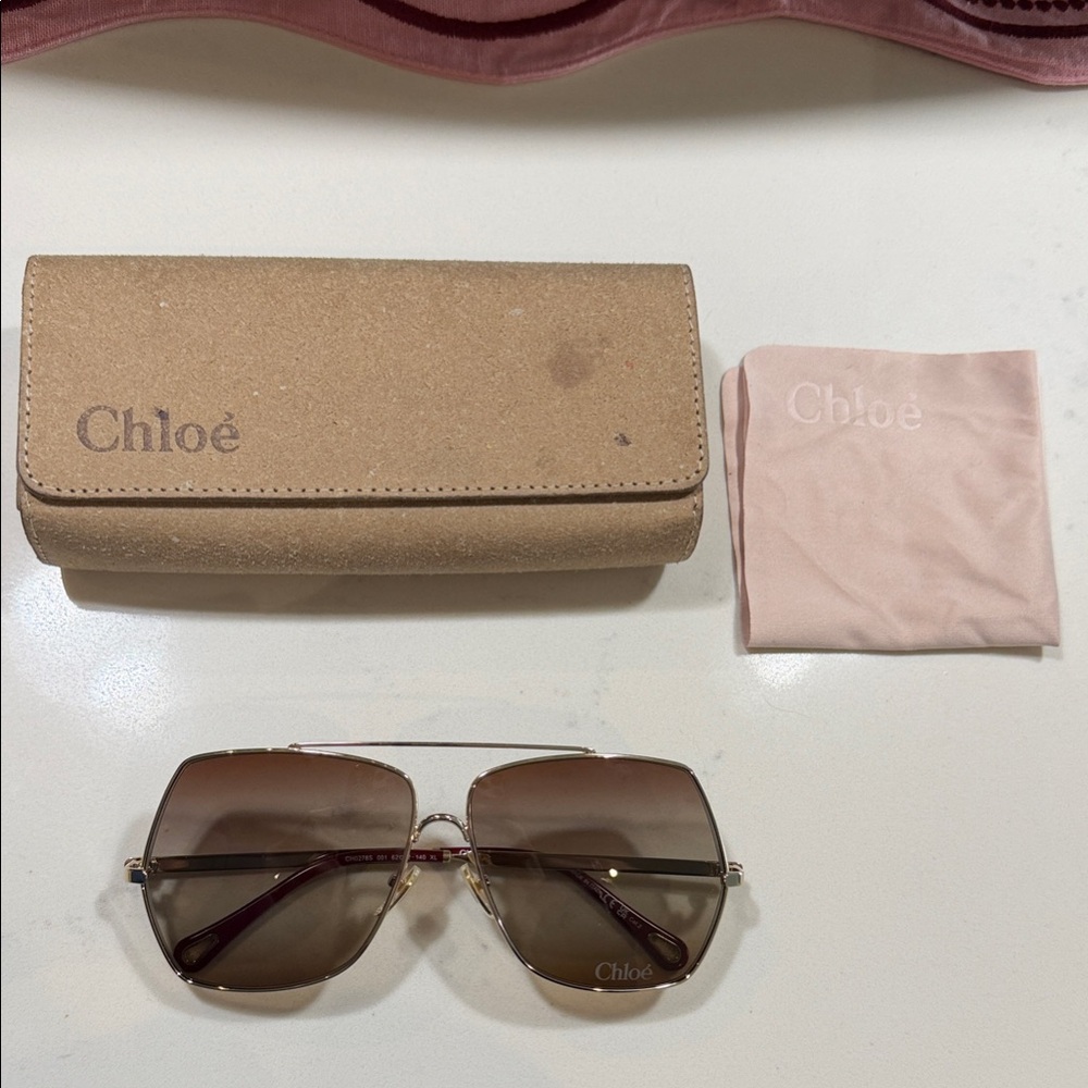 Chloe Aly Sunglasses (Gold/Gradient Brown)